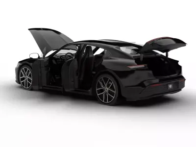 Porsche Taycan 4S Black Edition 2026 HQ 3d model 3D model