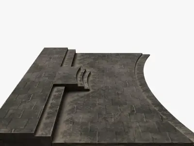 Medieval Stair Low-poly 3D model
