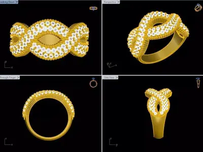 Elegant Ring Jewelry Brand Gold 3D print model purchase