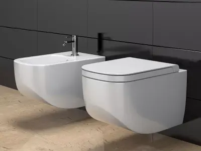 Toilet bowl and bidet HATRIA Next 3D model