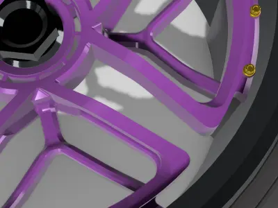 20inch INTERLINK Concave Wheels 3 offsets w Tires 3D print model