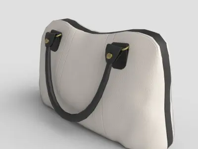 Low-poly Purse handbag with gold handles Low-poly 3D model