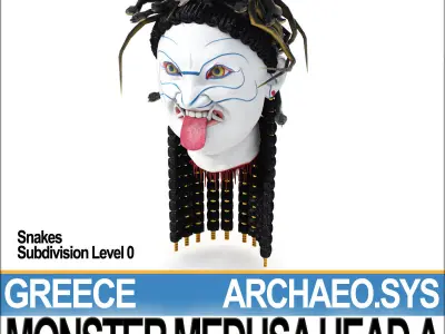 Ancient Greek Monster Medusa Head A 3D model