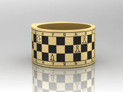 ring with Chess 3D print model