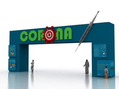 Huge ads Gate for Coronavirus-Tunal  Low-poly 3D model