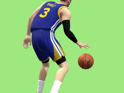 3D Rigged Jordan Poole Golden State Warriors NBA 3D model