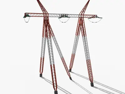 Electricity Pole 12 Low-poly 3D model