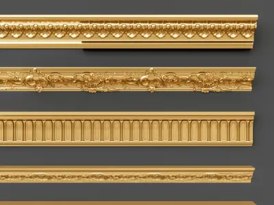 Classic carvings moldings and gypsum cornice 10 3D model