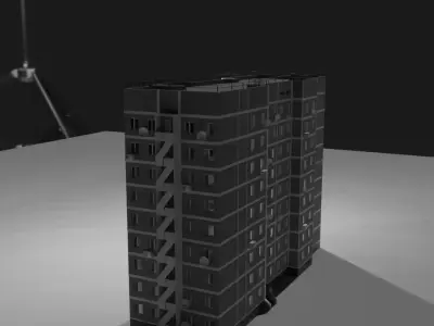 Low-poly Soveskysoviet house Low-poly 3D model