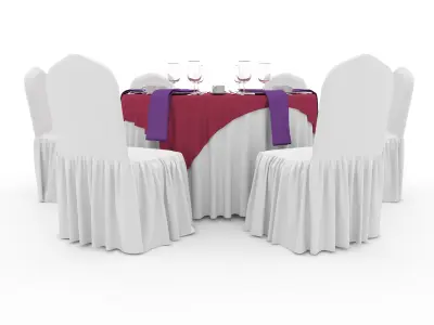 Banquet Table and Chair 21 3D model