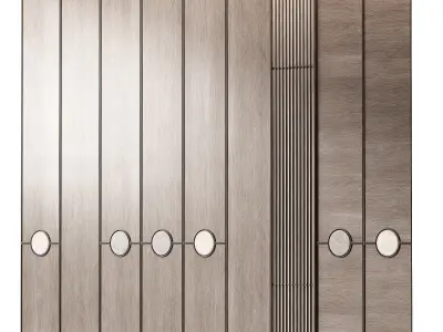 Modular wall panels 3 wood color options 3D model