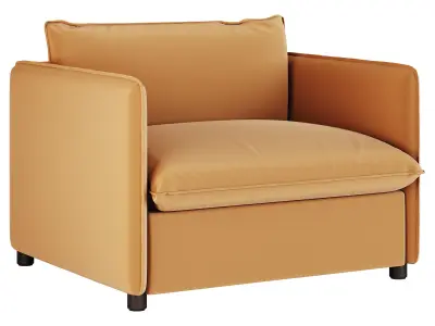 CORROY WHITE PERFORMANCE FABRIC CHAIR AND A HALF 3D model