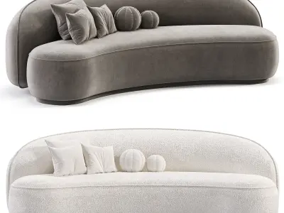Modern Leather Upholstered Sofa 3D model