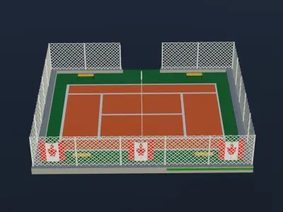 Tennis Court - Canada Low-poly 3D model