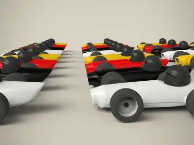 Racing Toy Car Set 3D model