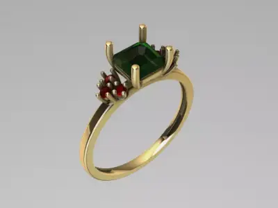 ANILLO ESMERALDA RUBI 3D print model