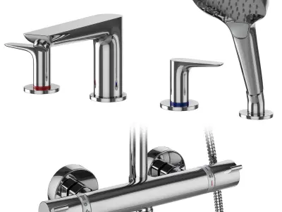 Faucets and shower systems Hansgrohe set 174 3D model