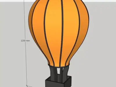 3D Hot Air Balloon Low-poly 3D model