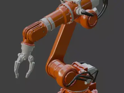 Industrial Robotic Arm 3D Model 3D model
