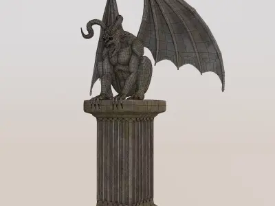 Gargoyle Statue Low-poly 3D model