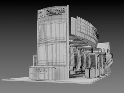 Booth Exhibition Stand a495a 3D model
