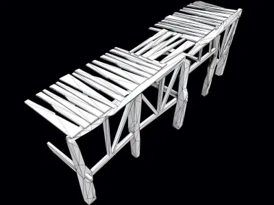 Wooden Platform - PBR - Textured Low-poly 3D model