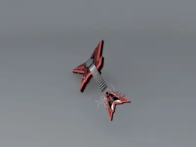 Dean Razorback guitar Free 3D model