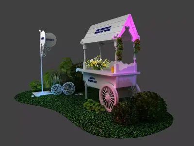 Flower car dessert car 3D model