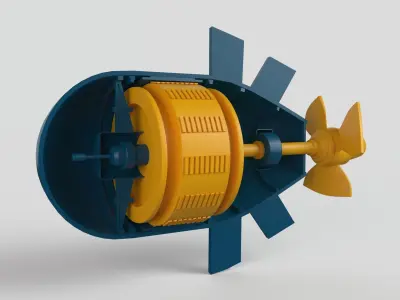 Hydroelectric power station 3D model