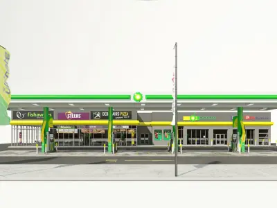 VRay - C4D Scene - BP GARAGE and SHOP 3D model
