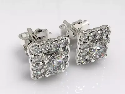 Timothes Diamond Earing 3D JewelryModel  Printable 3D 3D print model