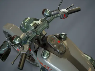 Harley Davidson 1977 fxs LowRider motorcycle Low-poly 3D model