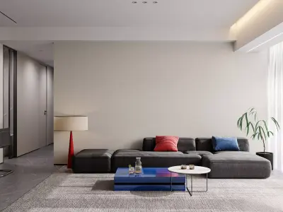 Modern living room dining room interior scenes 513 3D model