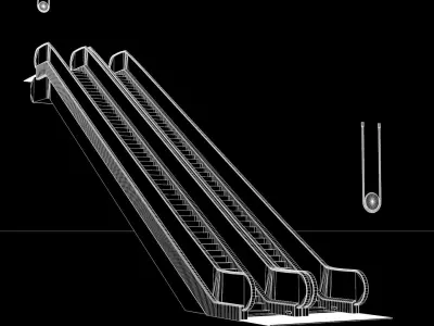 Escada Rolante sobe e desce 3D model