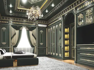 Luxury Classic Bedroom Interior 3D model