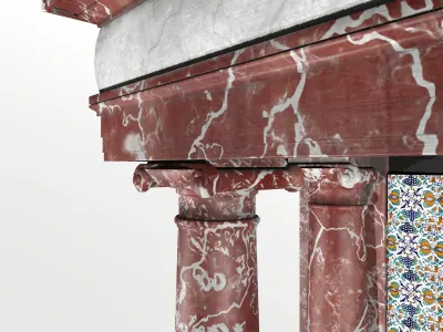 Marble look fireplace Low-poly 3D model
