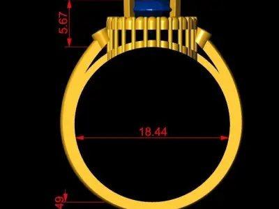Stone Ring 3D print model