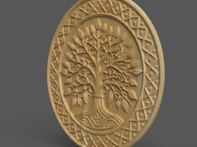 Tree of Life 3D Coaster  Wall Art Tabletop and Keychain 3D print model
