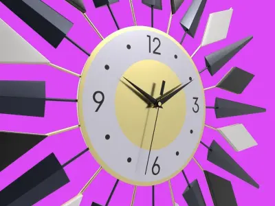 Modern Analog Wall Clock 3D model