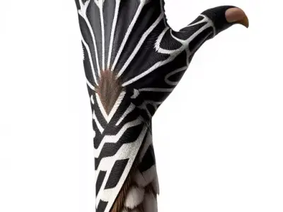 HandFrog Hybrid Model Pack with Zebra Pattern Low-poly 3D model