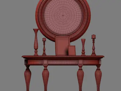 Canova console table with mirror 3D model