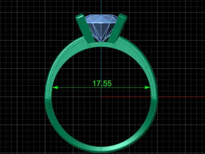 STL 3DM Print Ready Women Diamond Ring Lightweight Printable  3D print model 11