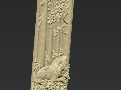 A Wolf in the Forest A128 3D print model