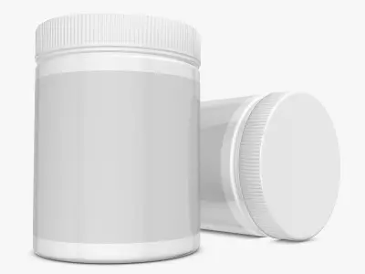 Jar with Label and Cover 3D model
