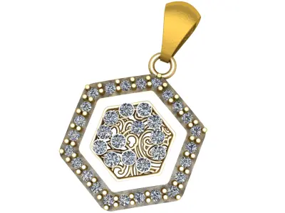 DIAMOND HONEYCOMB PENDANT 3D PRINTABLE MODEL 3D print model