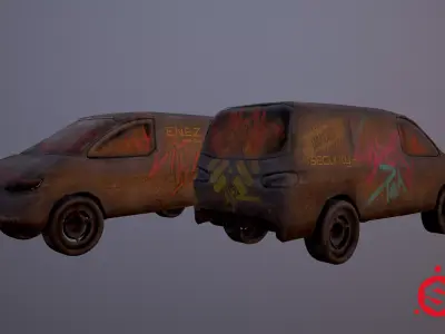 Cyberpunk Van Low-poly 3D model