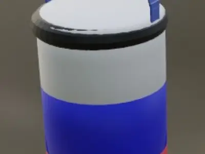 Punching bag with Russian flag Low-poly 3D model