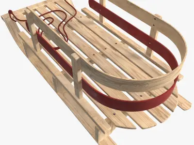 Wood sled 3D model