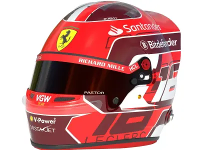 F1 Charles Leclerc Helmet 2024 3D model