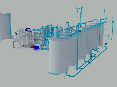Water Treatment Plant 3D model